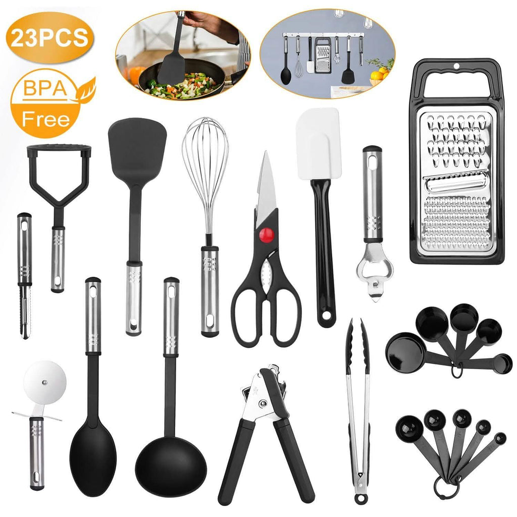 23-Piece Set: Kitchen Utensil Set Stainless Steel Nylon