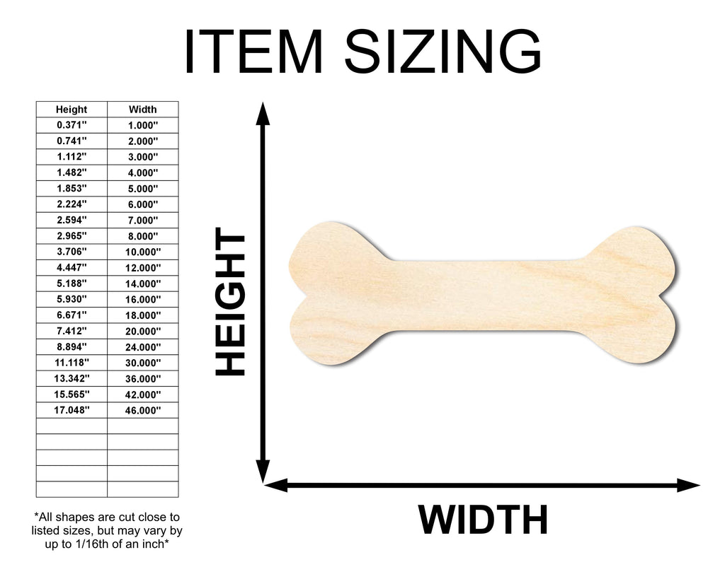 Unfinished Wood Dog Chew Bone Silhouette | DIY Dog Craft Cutout | up to 46" DIY