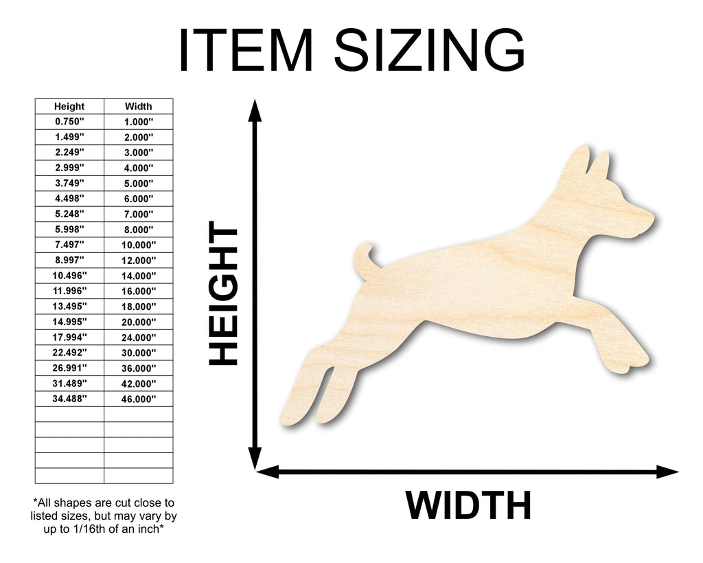 Unfinished Wood Jumping Agility Dog Silhouette | DIY Dog Craft Cutout | up to 46" DIY