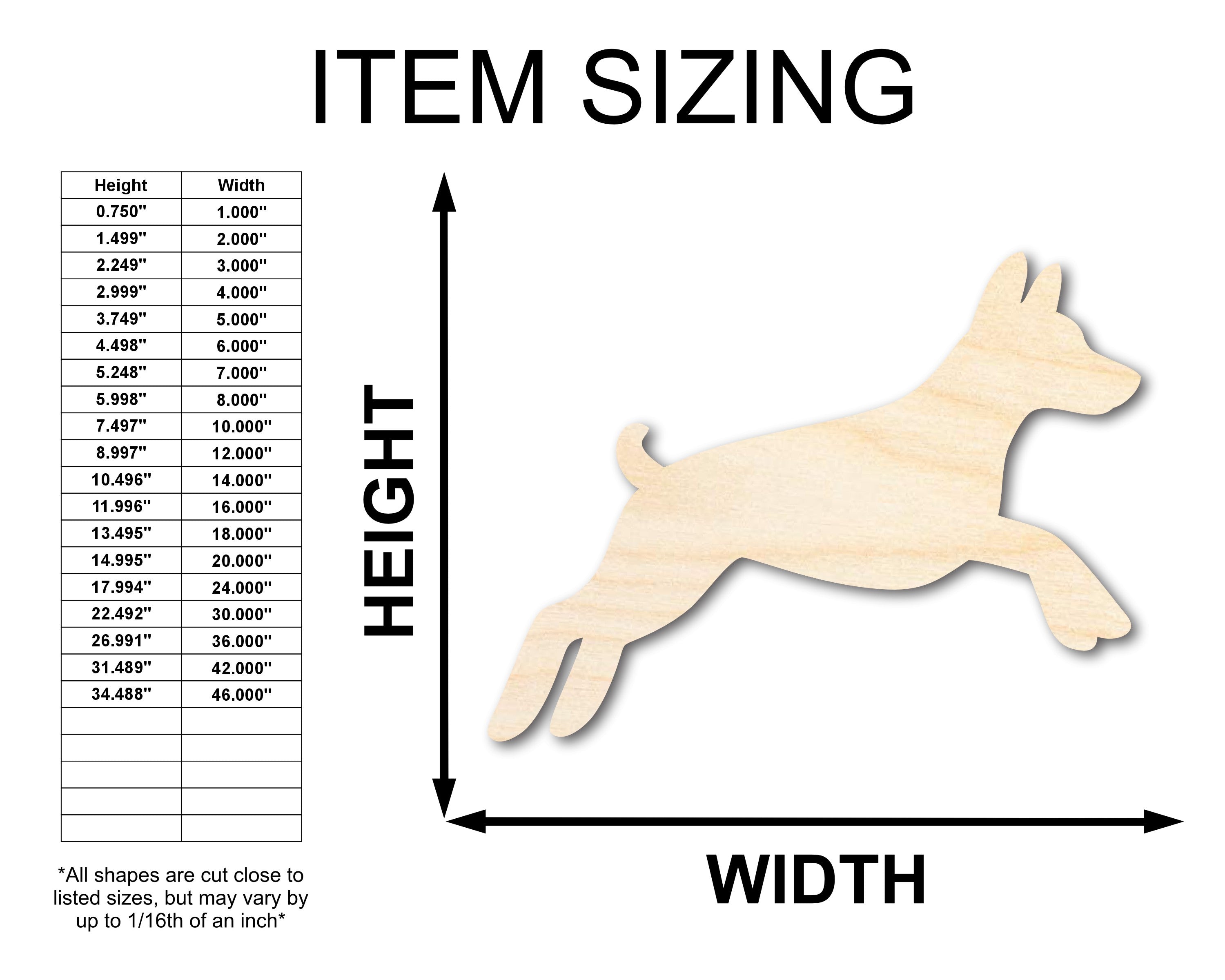 Unfinished Wood Jumping Agility Dog Silhouette | DIY Dog Craft Cutout | up to 46" DIY