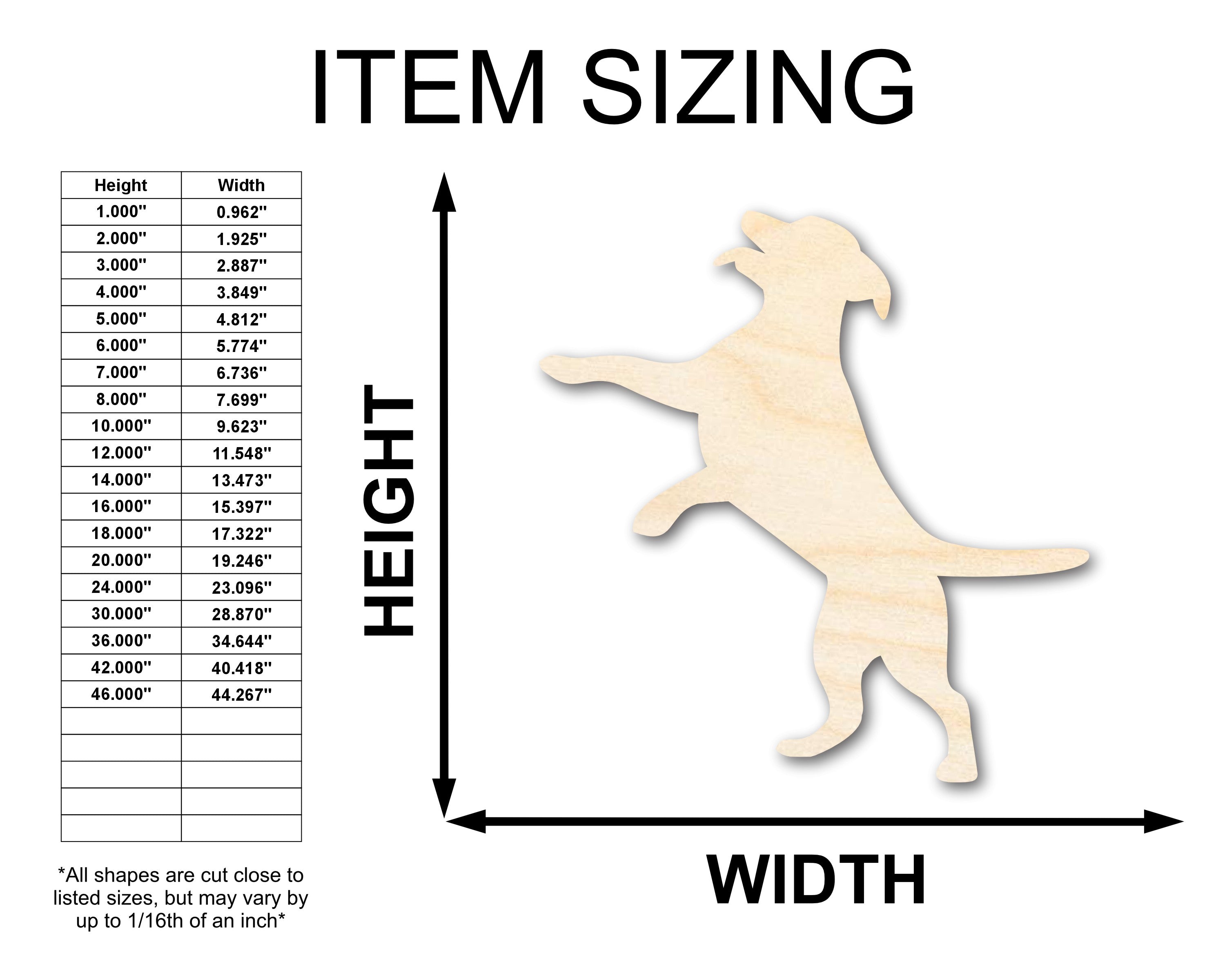 Unfinished Wood Playful Dog Silhouette | DIY Dog Craft Cutout | up to 46" DIY