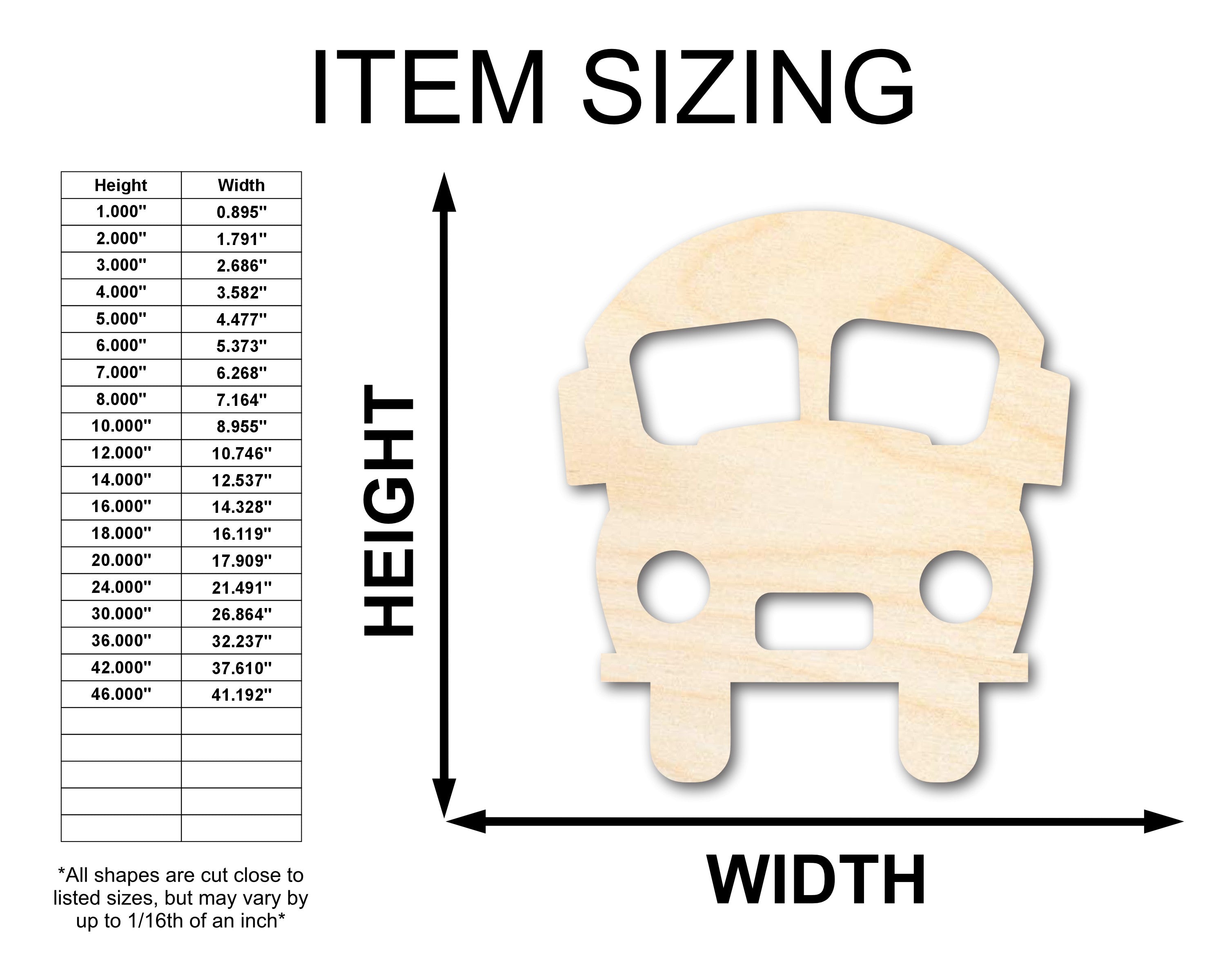 Unfinished Wood Cute School Bus Shape | Back to School | Kids Crafts | Craft Cutout | up to 46" DIY