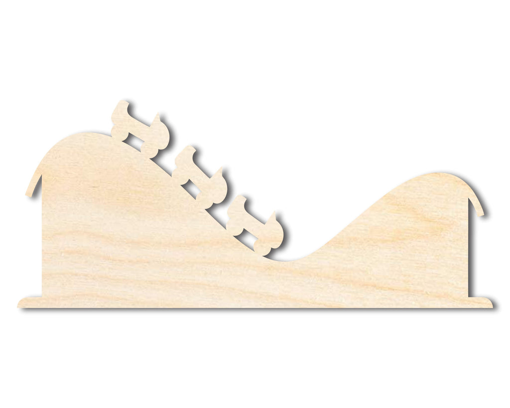 Unfinished Wood Rollercoaster Shape | Amusement Park | Craft Cutout | up to 46" DIY