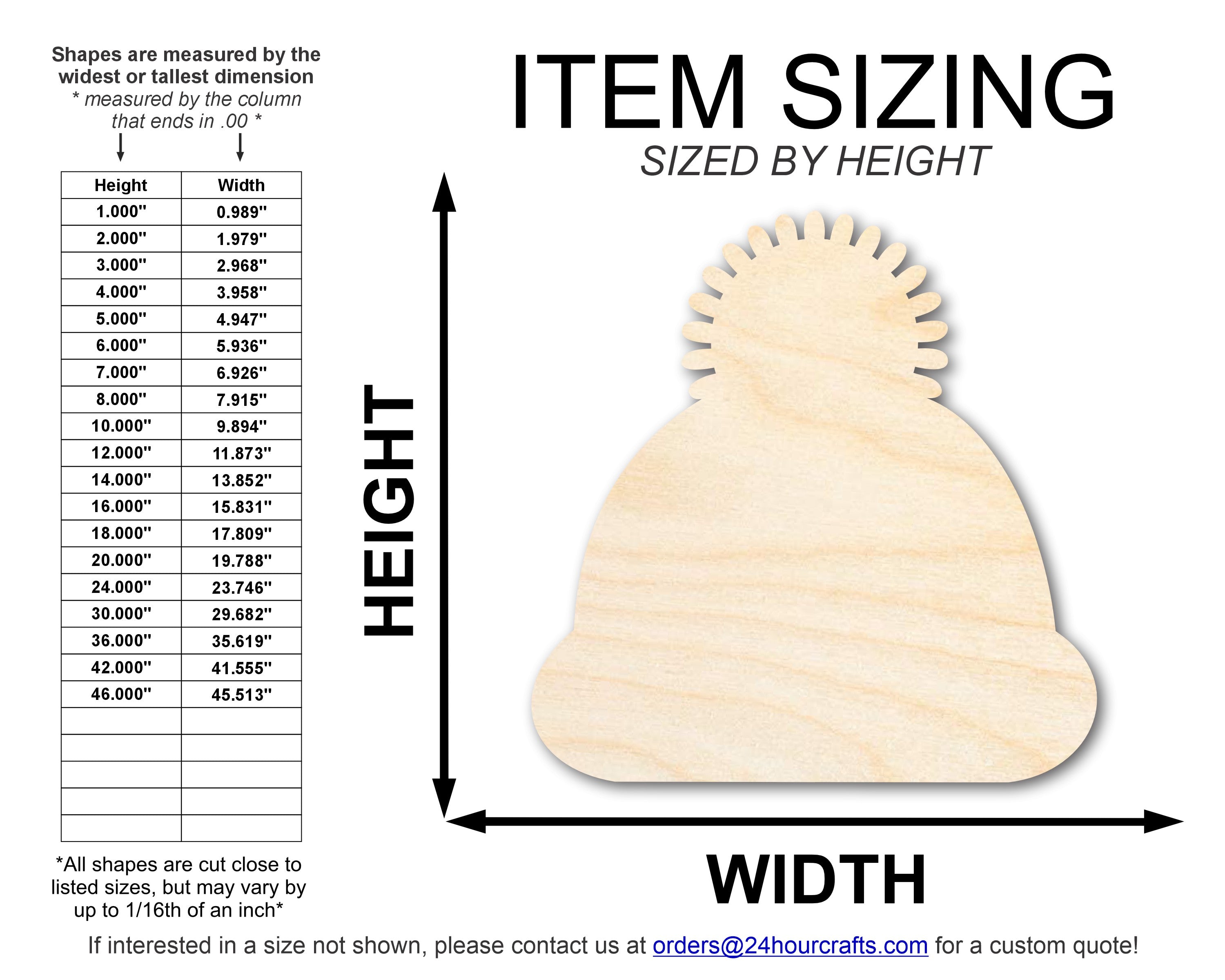 Unfinished Wood Winter Hat Silhouette | DIY Winter Craft Cutout | up to 46" DIY