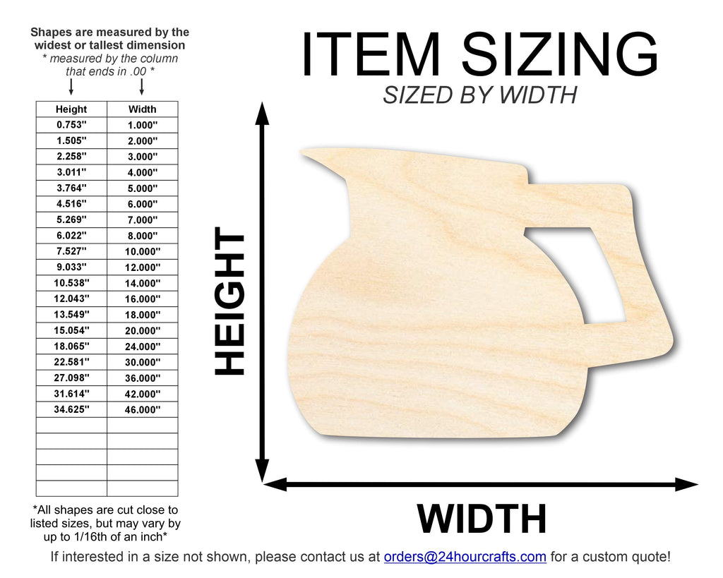 Unfinished Coffee Pot Shape | Craft Cutout | up to 46" DIY