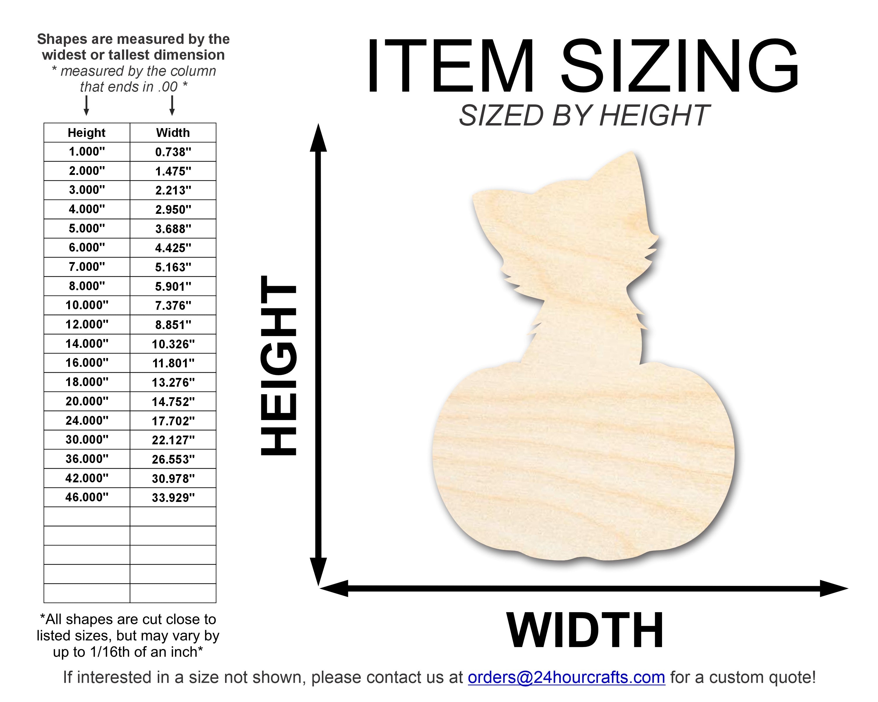 Unfinished Wood Cat on Pumpkin Shape | DIY Fall Cat Craft Cutout | up to 46" DIY