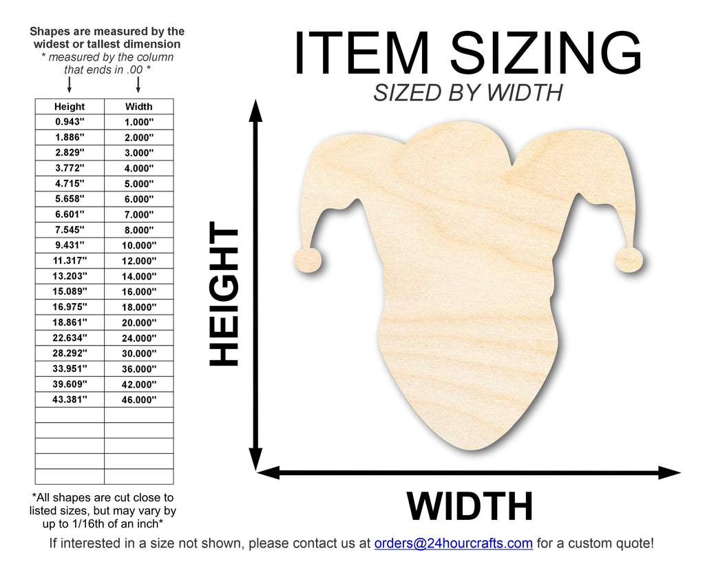 Unfinished Wood Jester Head Shape | Mardi Gras | DIY Craft Cutout | up to 46" DIY