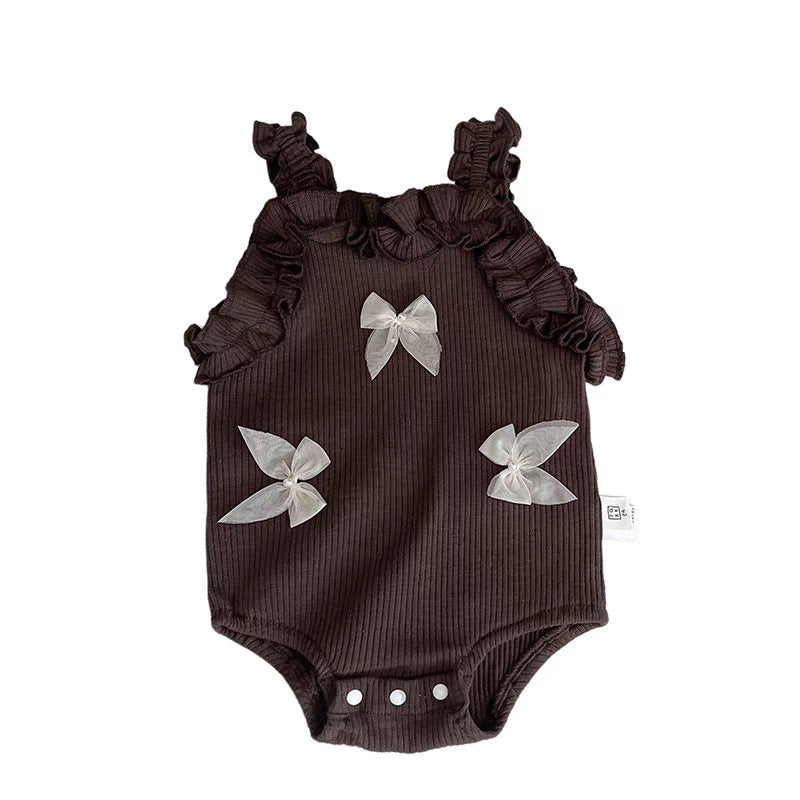 Chic Butterfly-Print Lace Cami Jumpsuit For Girls
