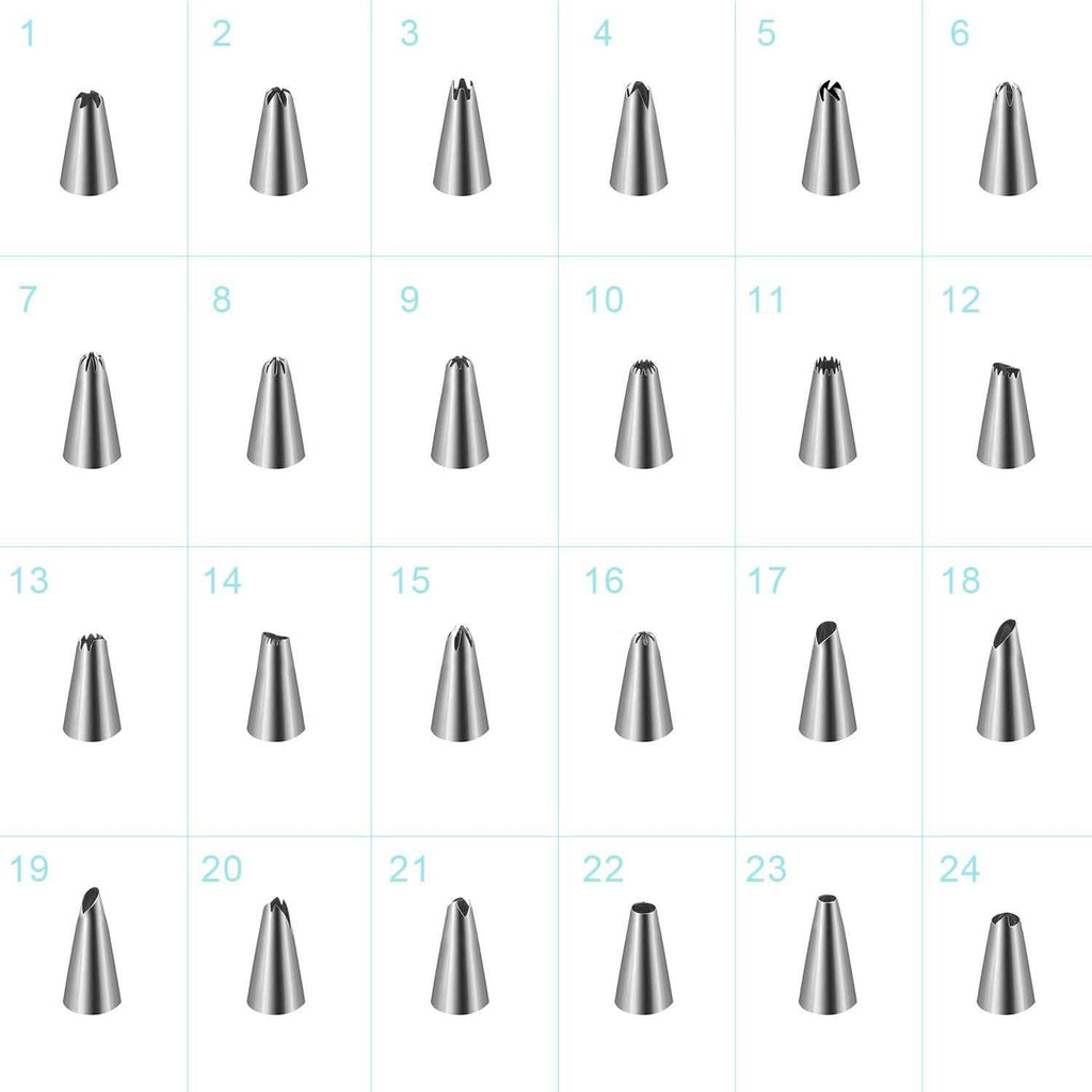 24-Piece: Stainless Steel Cake Decorating Supplies Kit
