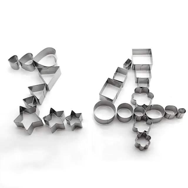 24-Piece: Stainless Steel Cookie Cutters Set