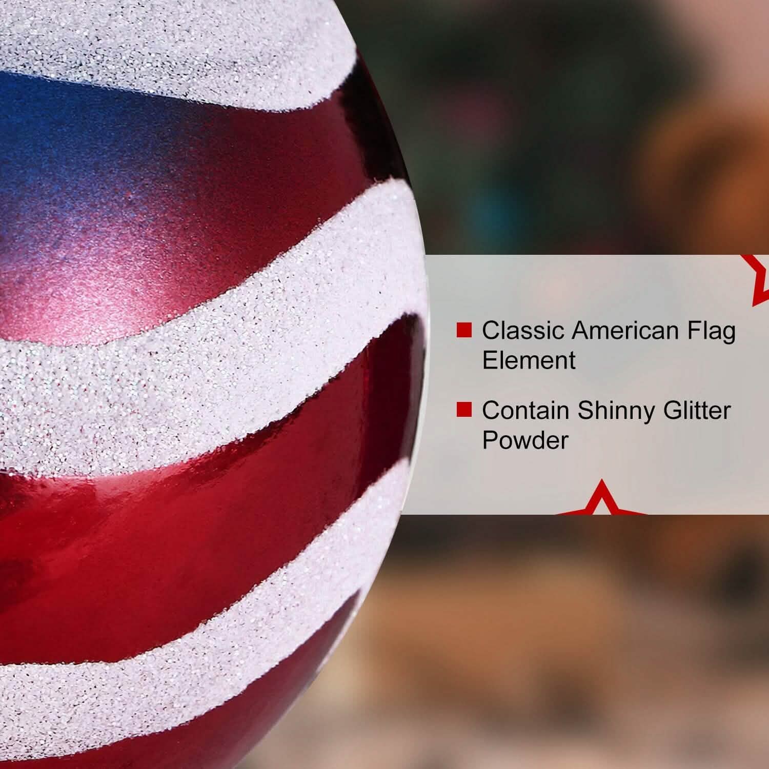 24-Pieces Set: Hanging Ornaments Ball Star Patriotic