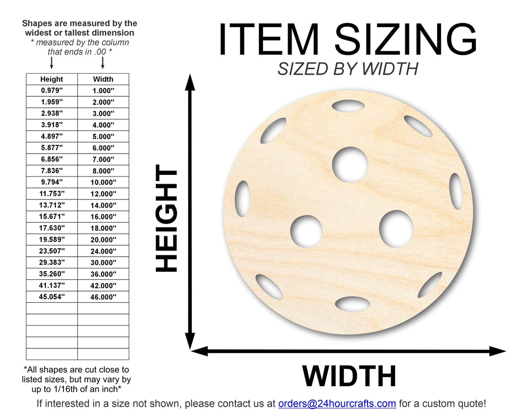 Unfinished Pickleball Ball Shape | DIY Craft Cutout | up to 46" DIY