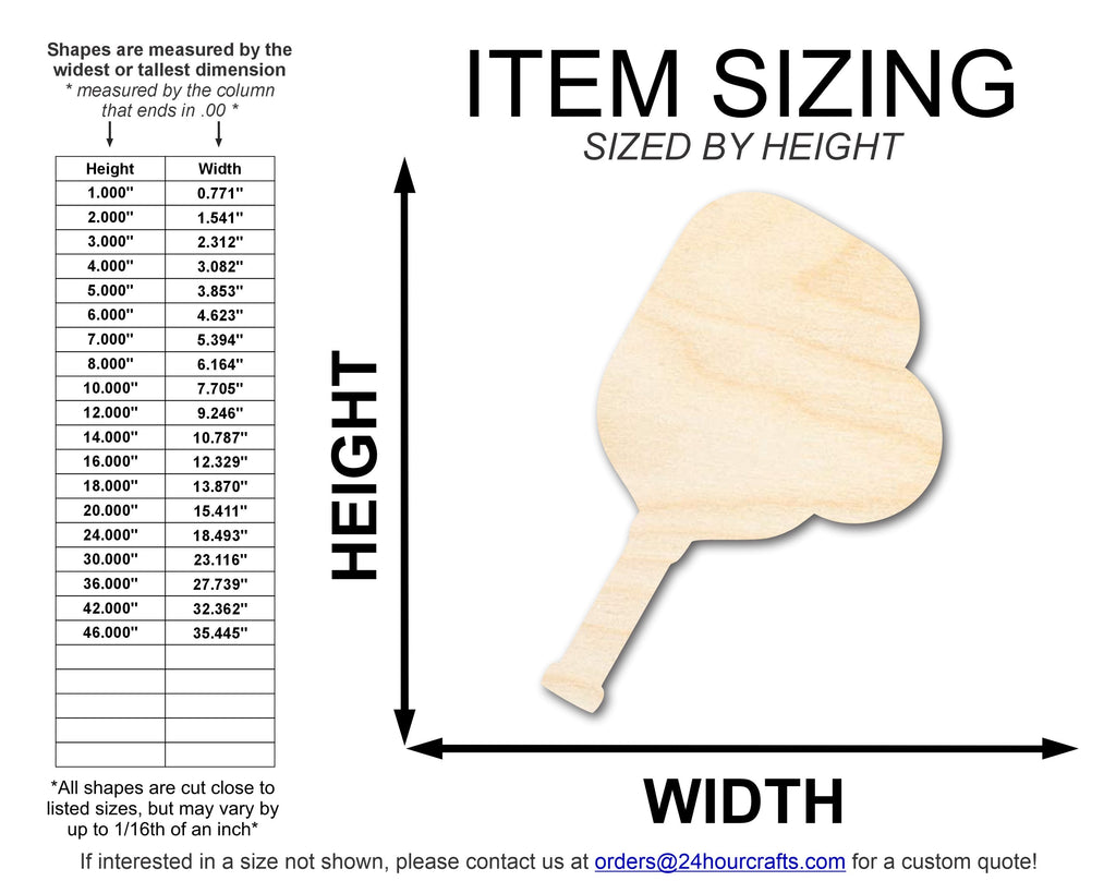 Unfinished Pickleball Paddle and Ball Shape | DIY Craft Cutout | up to 46" DIY