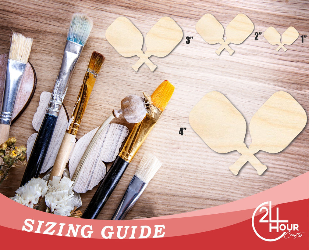 Unfinished Crossed Pickleball Paddle Shape | DIY Craft Cutout | up to 46" DIY
