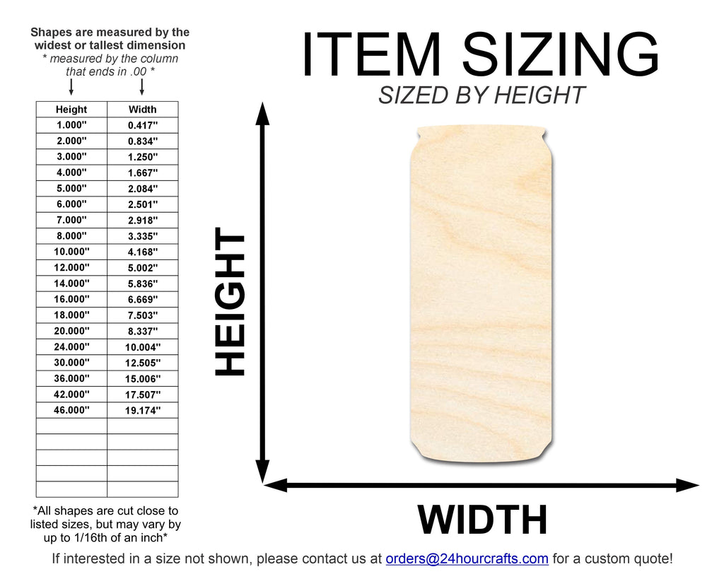 Unfinished Tall Can Shape | DIY Craft Cutout | up to 46" DIY