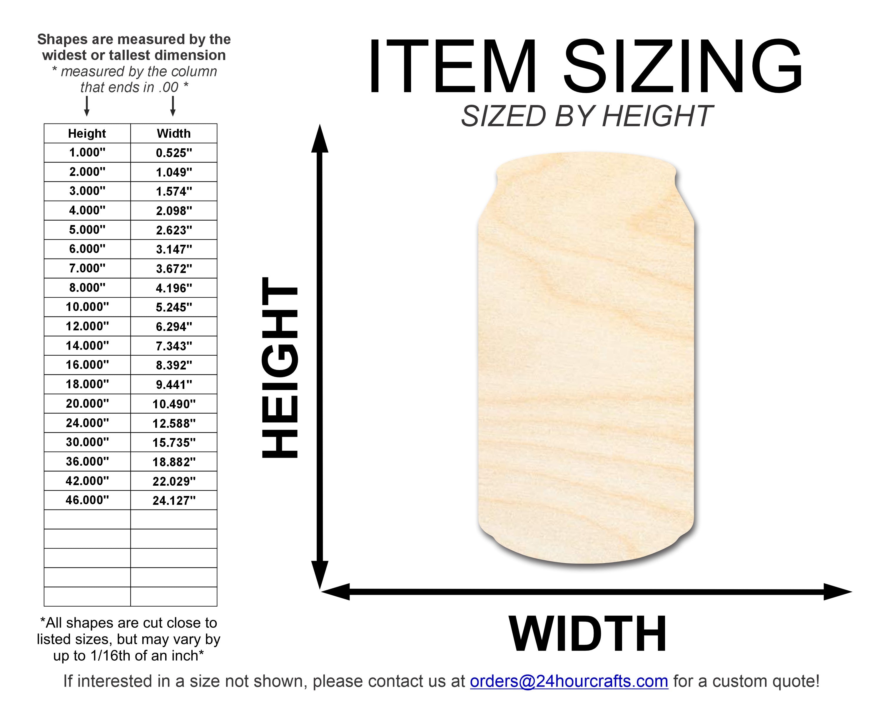 Unfinished Wood Can Shape | DIY Craft Cutout | up to 46" DIY
