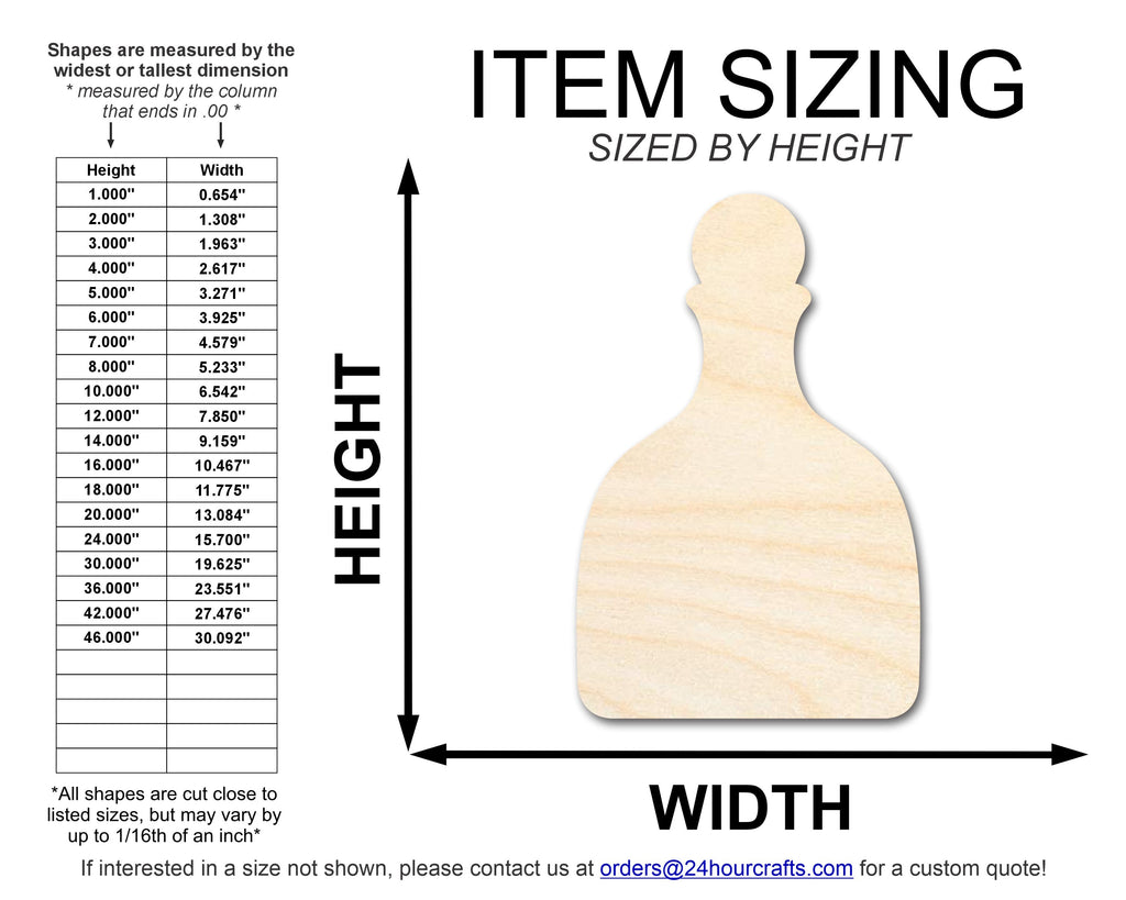 Unfinished Tequila Bottle Shape | DIY Craft Cutout | up to 46" DIY