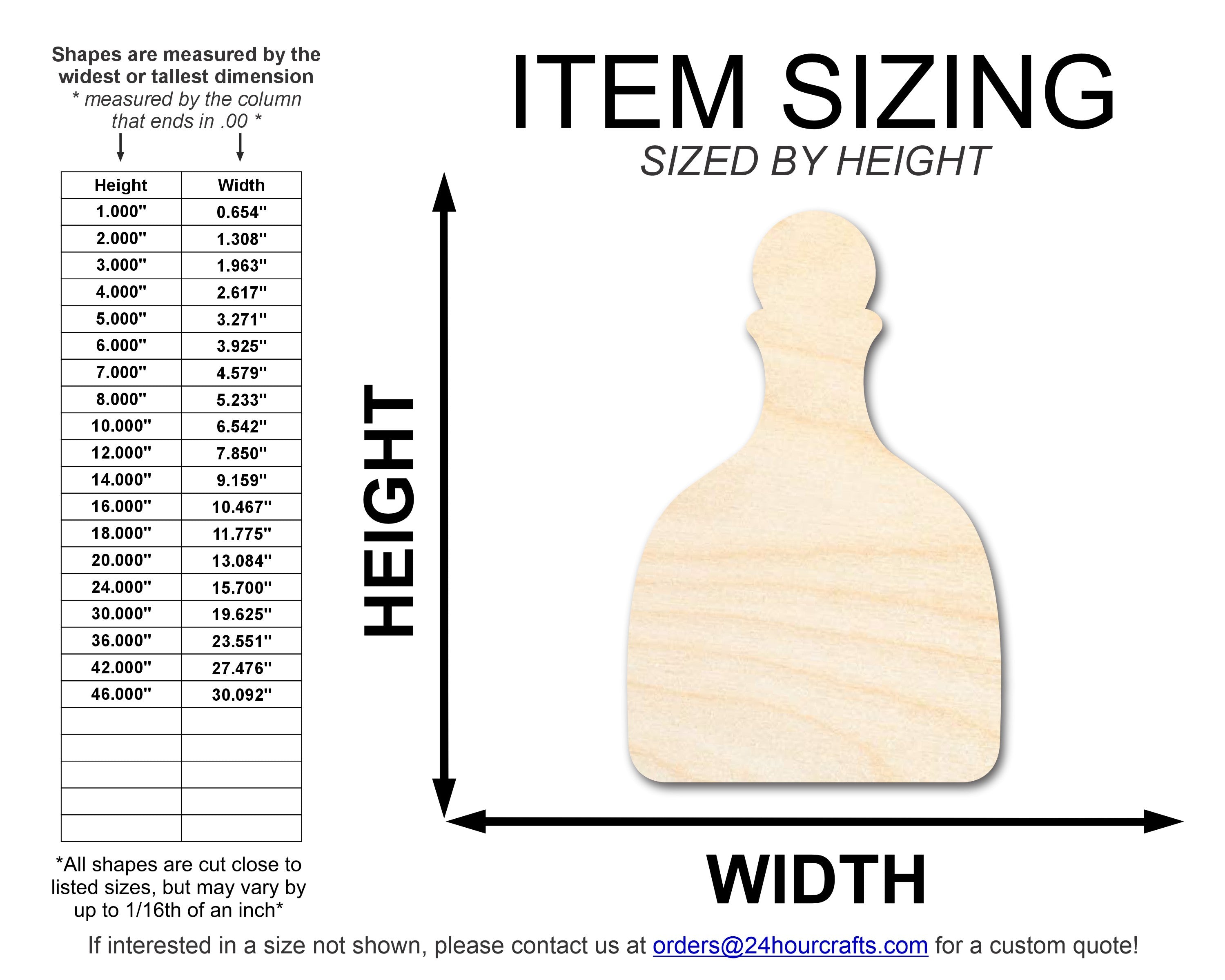 Unfinished Tequila Bottle Shape | DIY Craft Cutout | up to 46" DIY