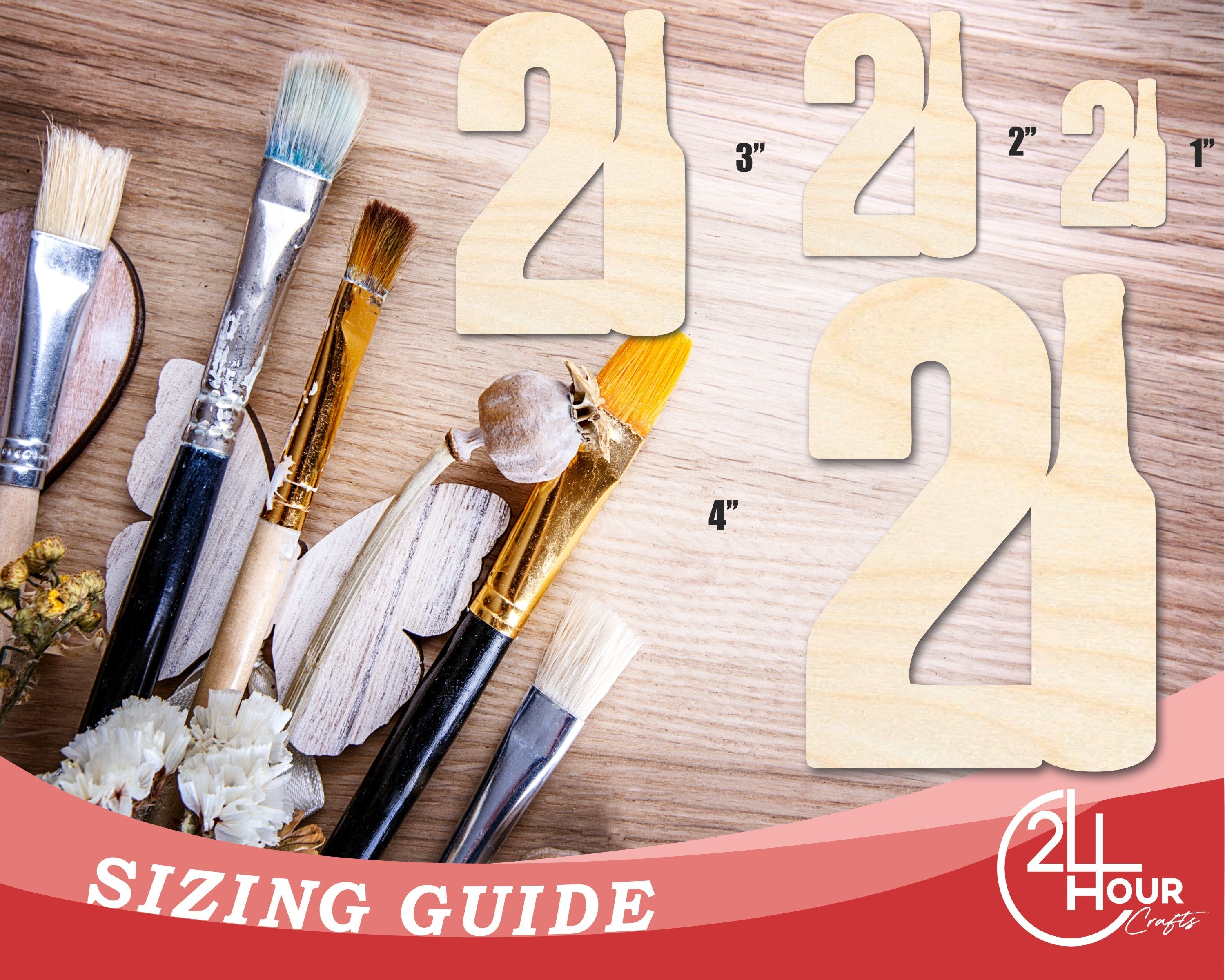 Unfinished Twenty One Bottle Shape | DIY Craft Cutout | up to 46" DIY