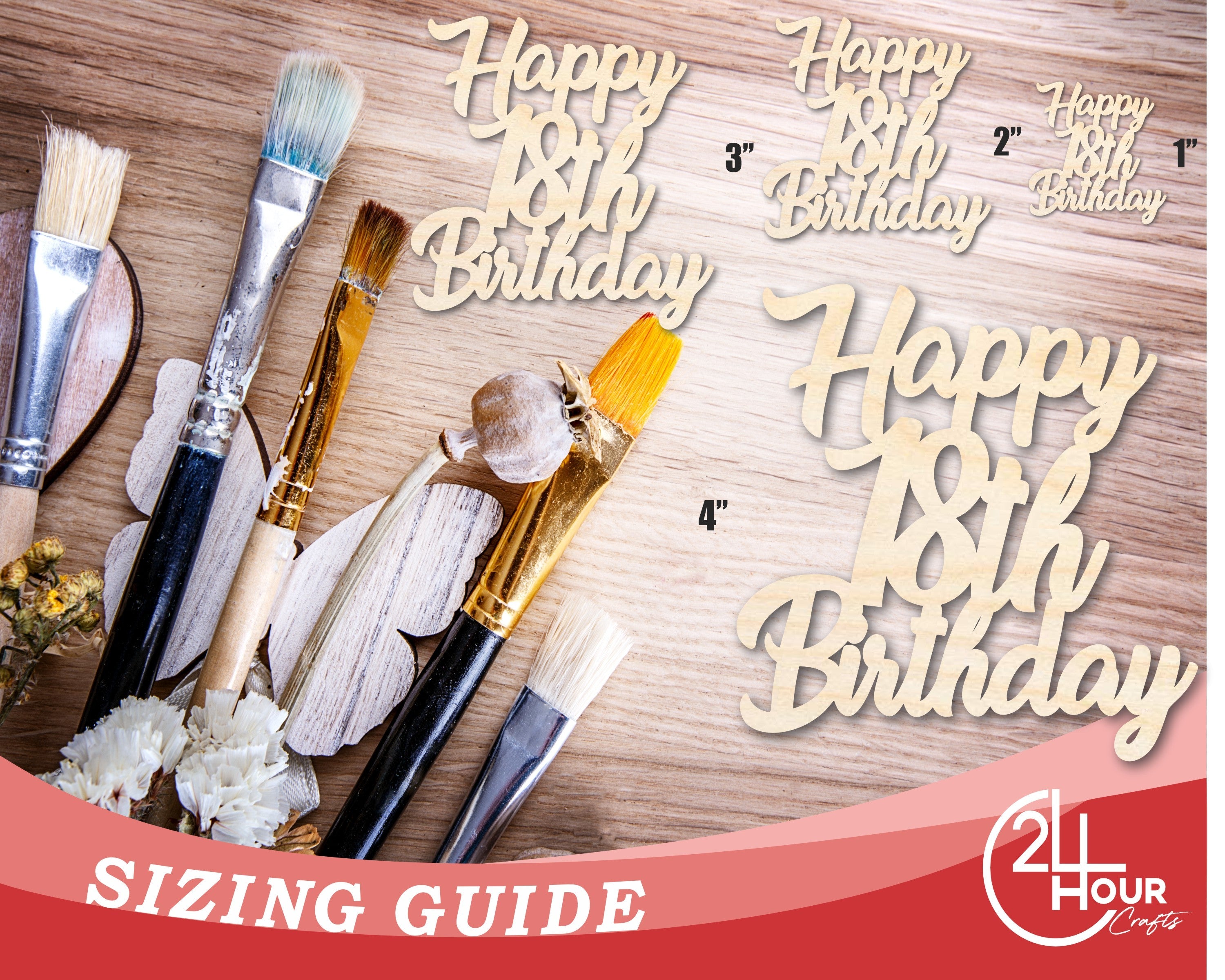 Unfinished Happy Eighteenth Birthday Shape | DIY Craft Cutout | up to 46" DIY