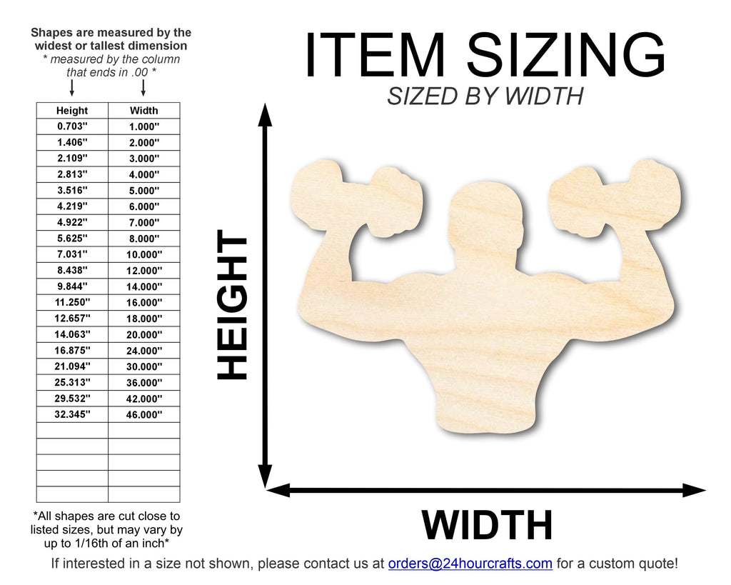 Unfinished Body Builder Shape | DIY Craft Cutout | up to 46" DIY