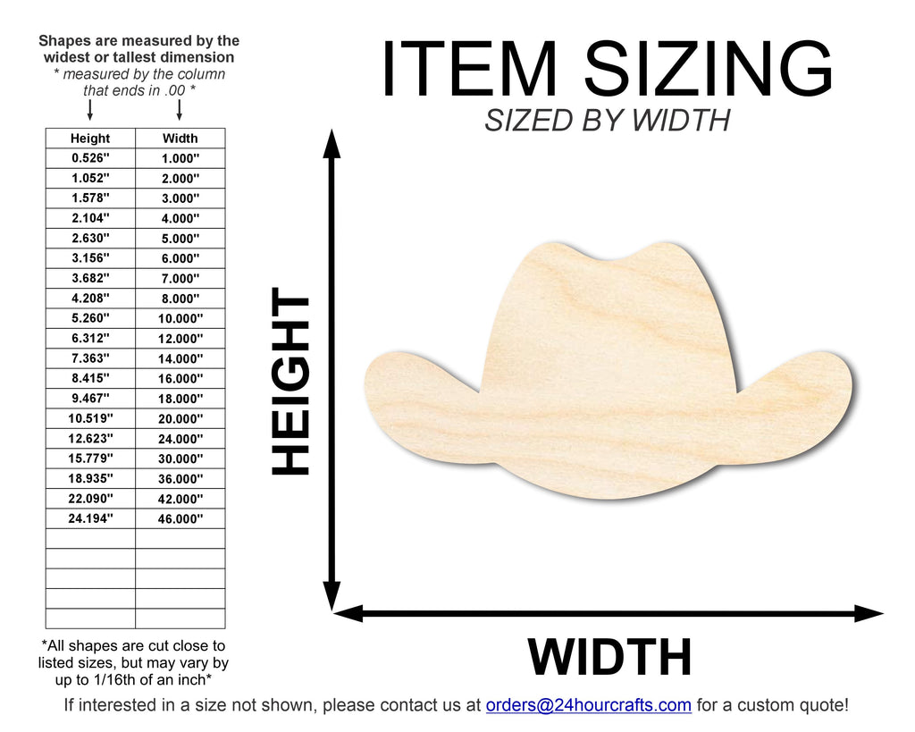 Unfinished Wood Cowboy Hat Shape | DIY Craft Cutout | up to 46" DIY