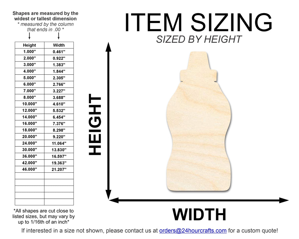 Unfinished Mustard Bottle Shape | DIY Craft Cutout | up to 46" DIY