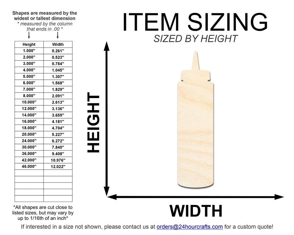Unfinished Condiment Bottle Shape | DIY Craft Cutout | up to 46" DIY