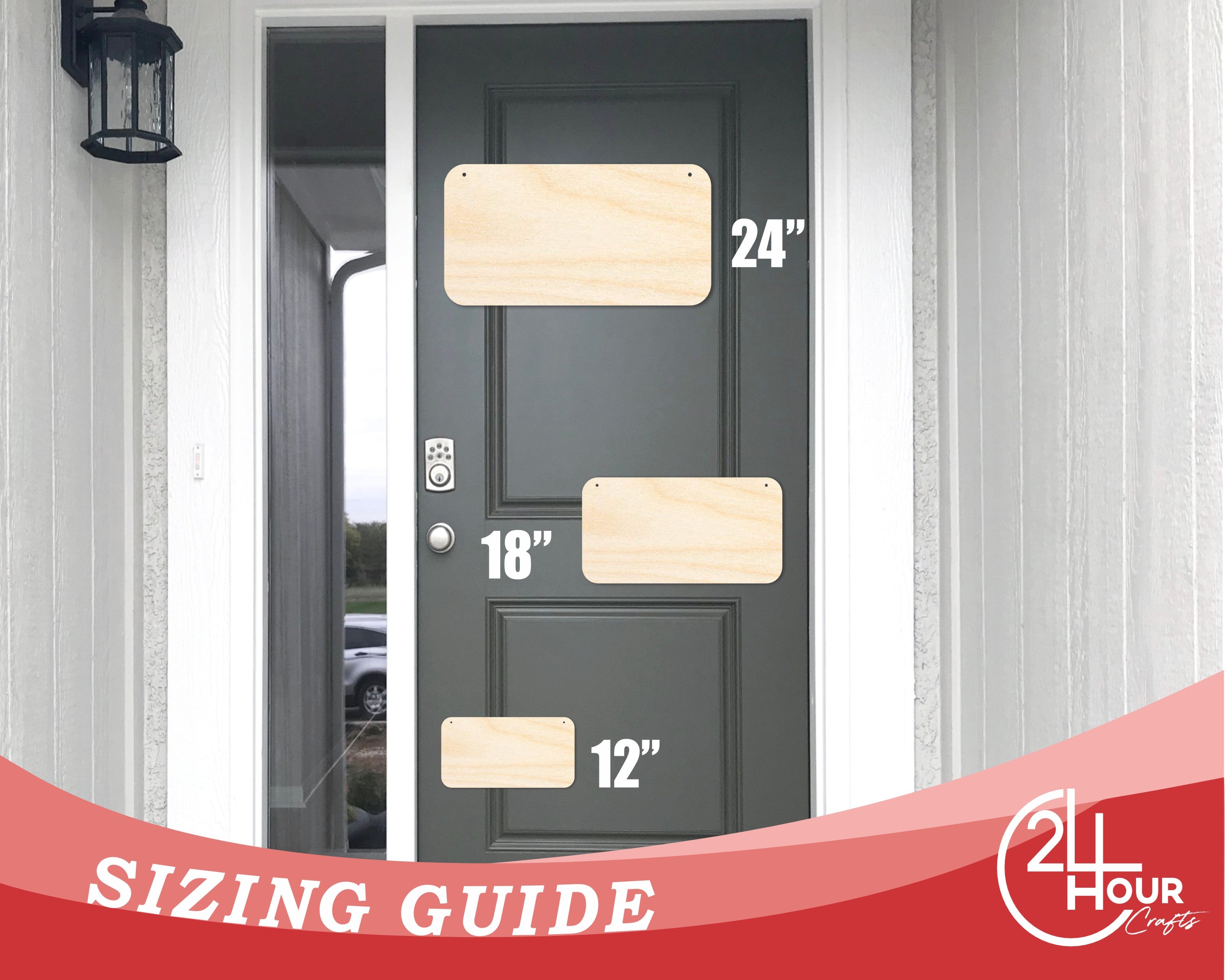 Unfinished Rounded Rectangle Door Hanger | DIY Craft Cutout | Door Hanger | up to 46" DIY