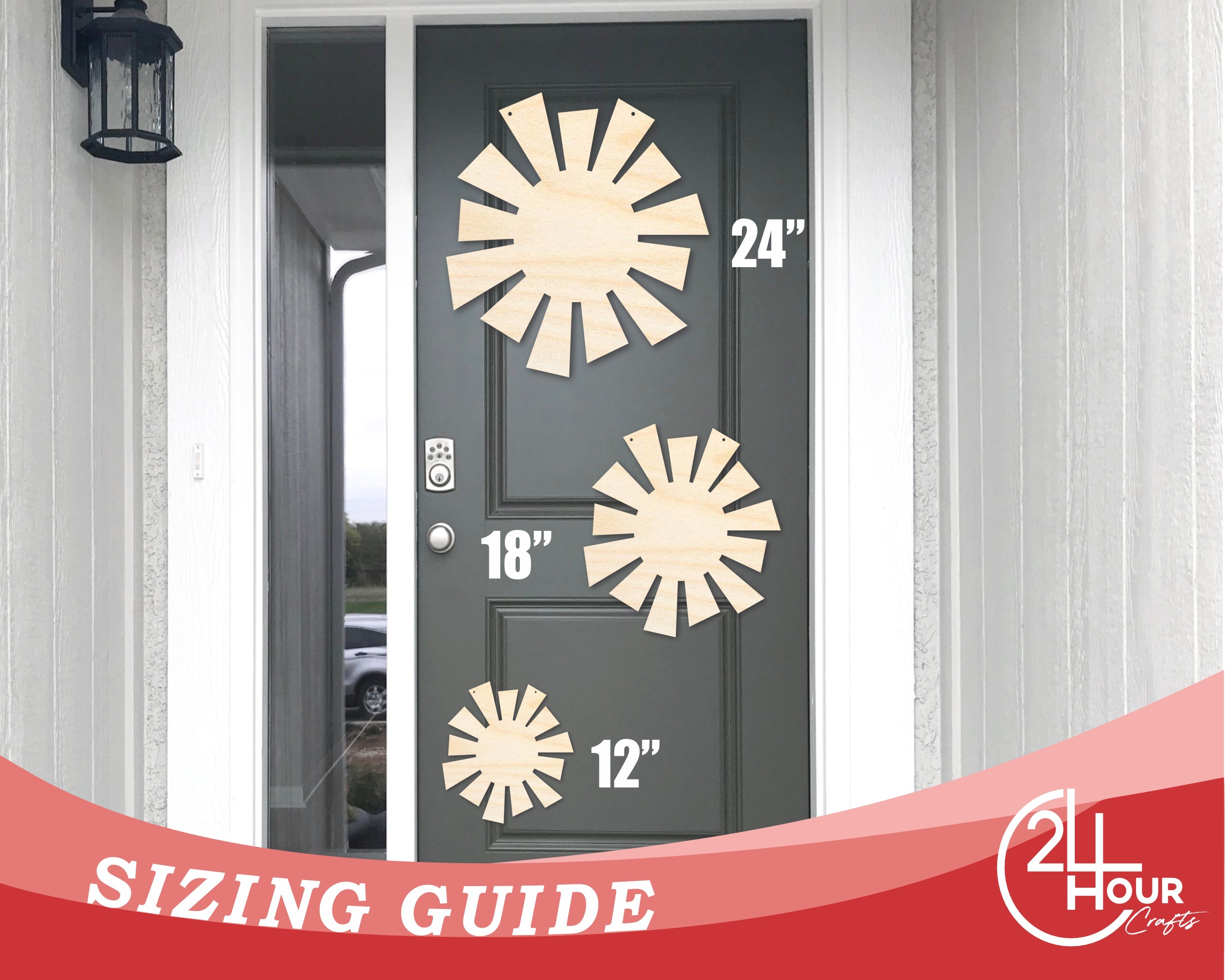 Unfinished Sun Door Hanger | DIY Craft Cutout | Door Hanger | up to 46" DIY