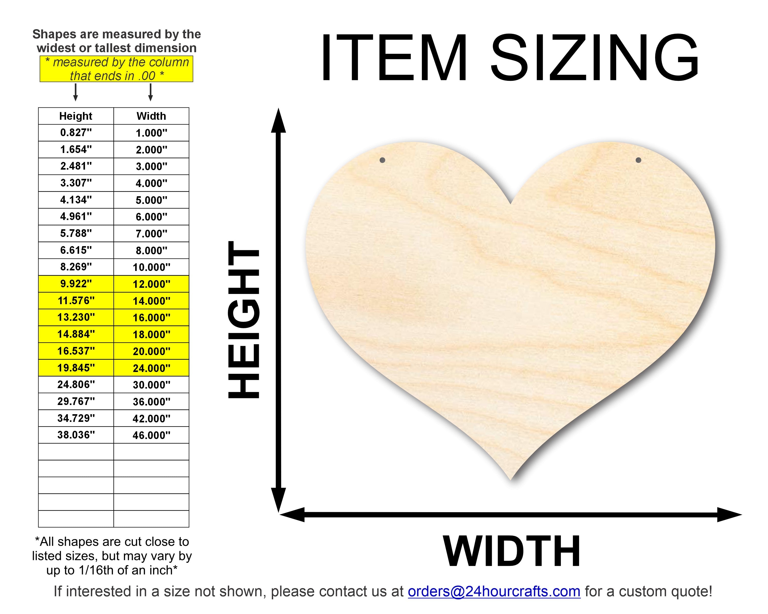 Unfinished Heart Door Hanger | DIY Craft Cutout | Door Hanger | up to 46" DIY