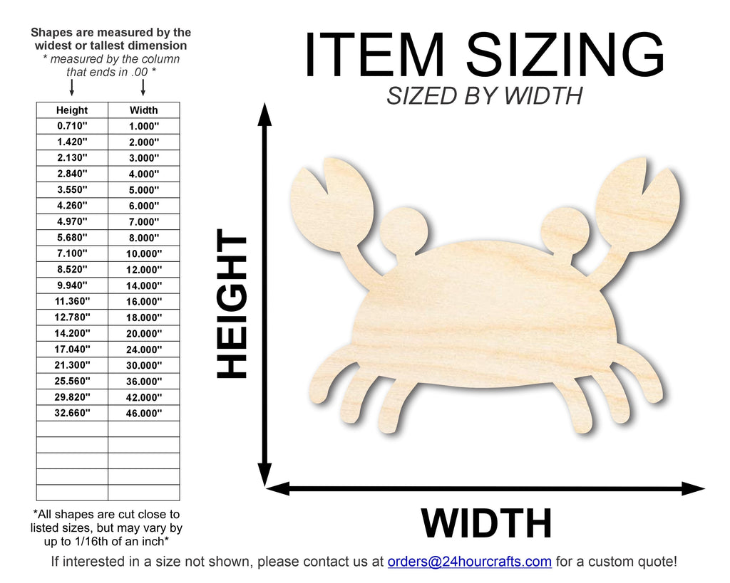 Unfinished Cute Crab Shape | DIY Craft Cutout | up to 46" DIY