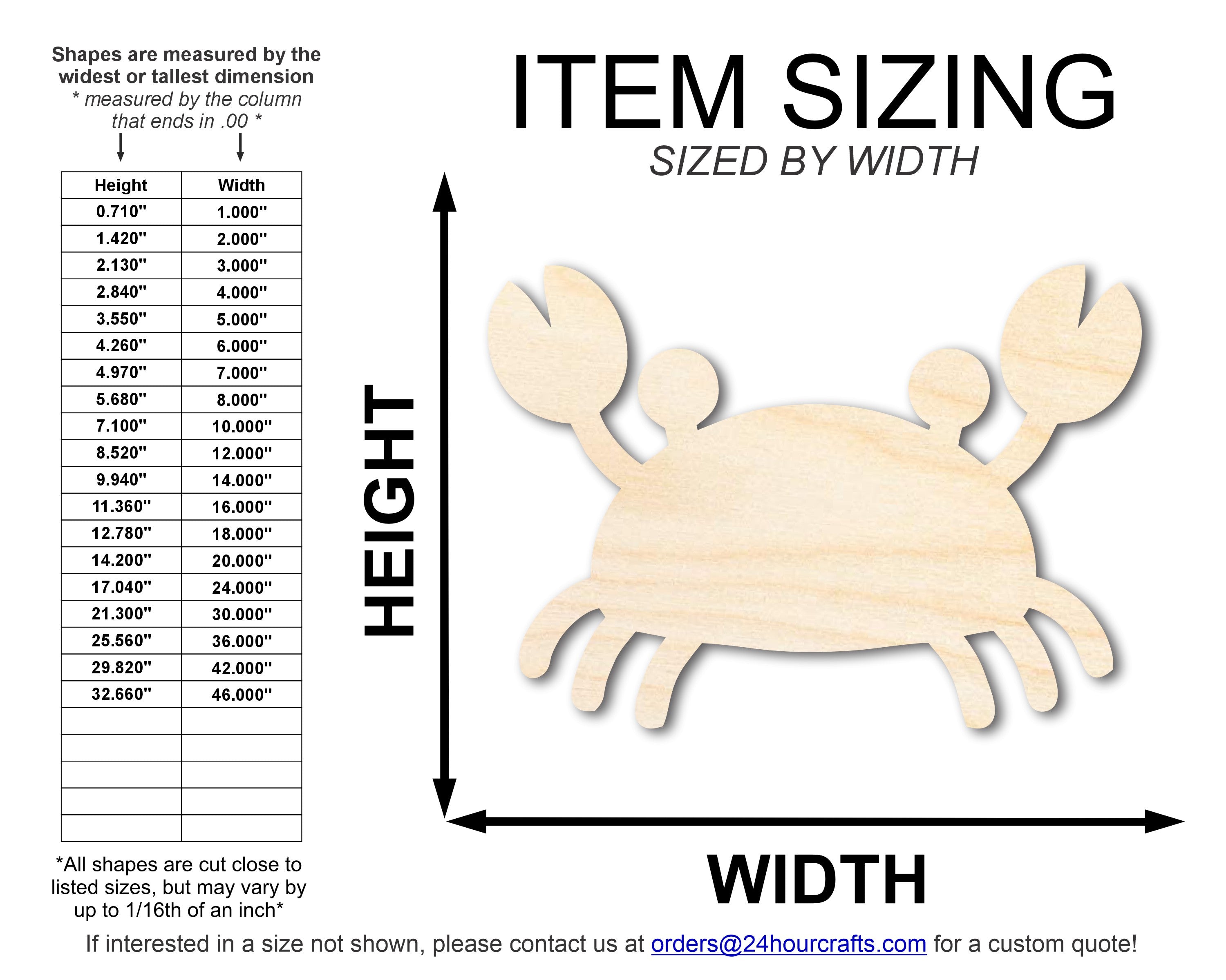 Unfinished Cute Crab Shape | DIY Craft Cutout | up to 46" DIY