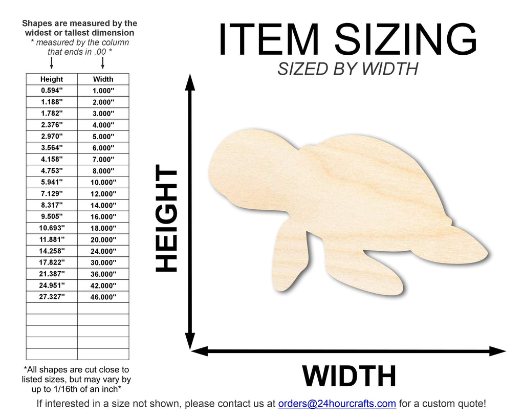 Unfinished Cute Sea Turtle Shape | DIY Craft Cutout | up to 46" DIY