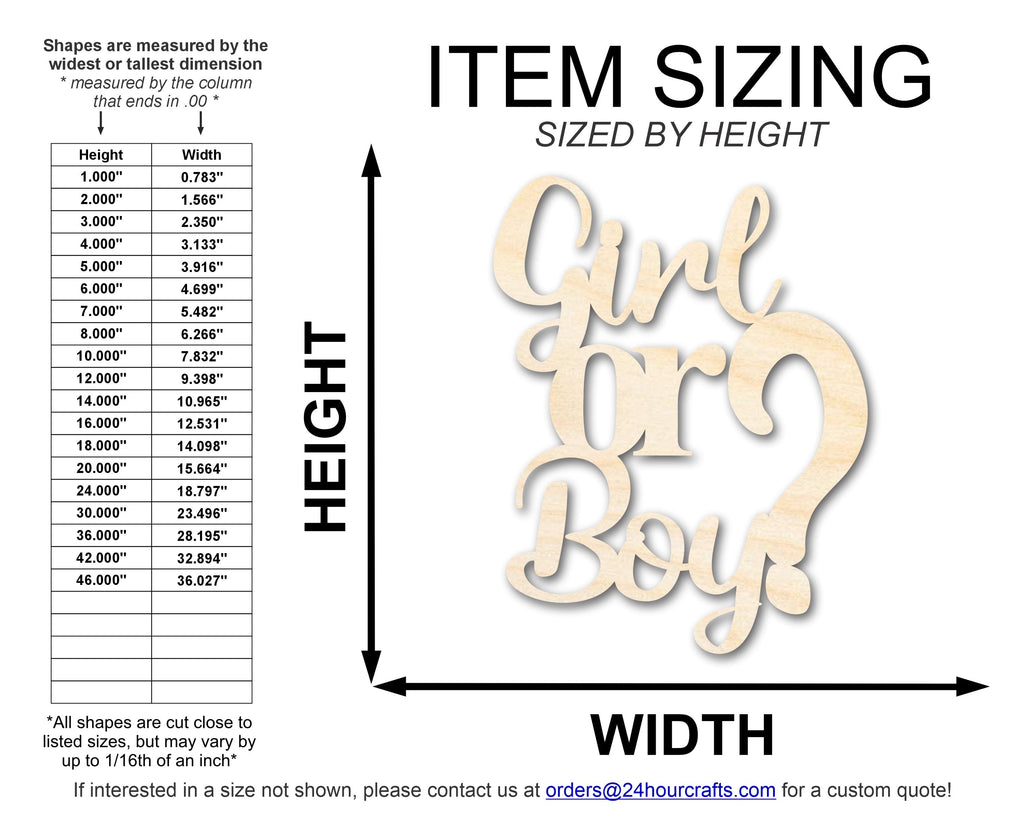 Unfinished Girl or Boy Sign Shape | DIY Craft Cutout | up to 46" DIY