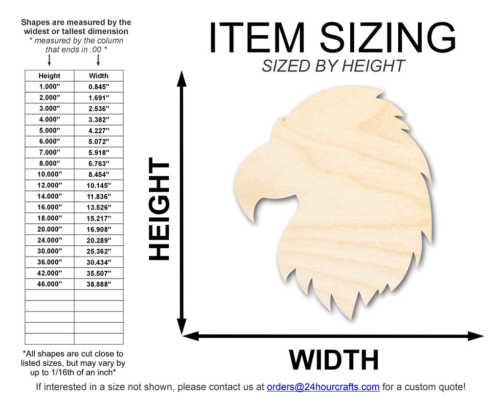 Unfinished Wood Eagle Head Shape | DIY Craft Cutout | up to 46" DIY