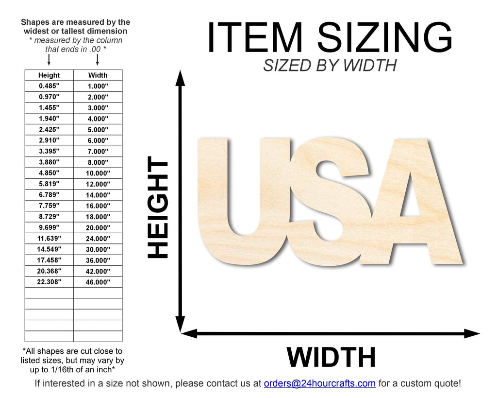 Unfinished Wood USA Cutout | DIY Craft Cutout | up to 46" DIY