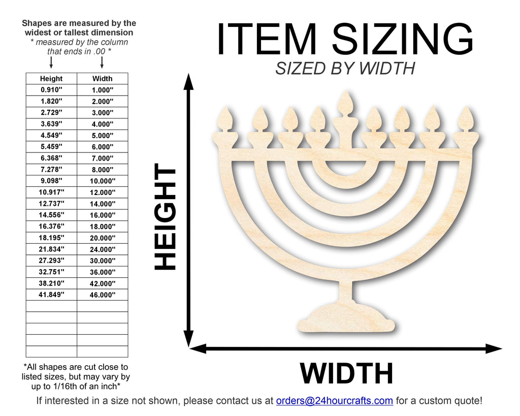 Unfinished Wood Hanukkah Shape | DIY Craft Cutout | up to 46" DIY