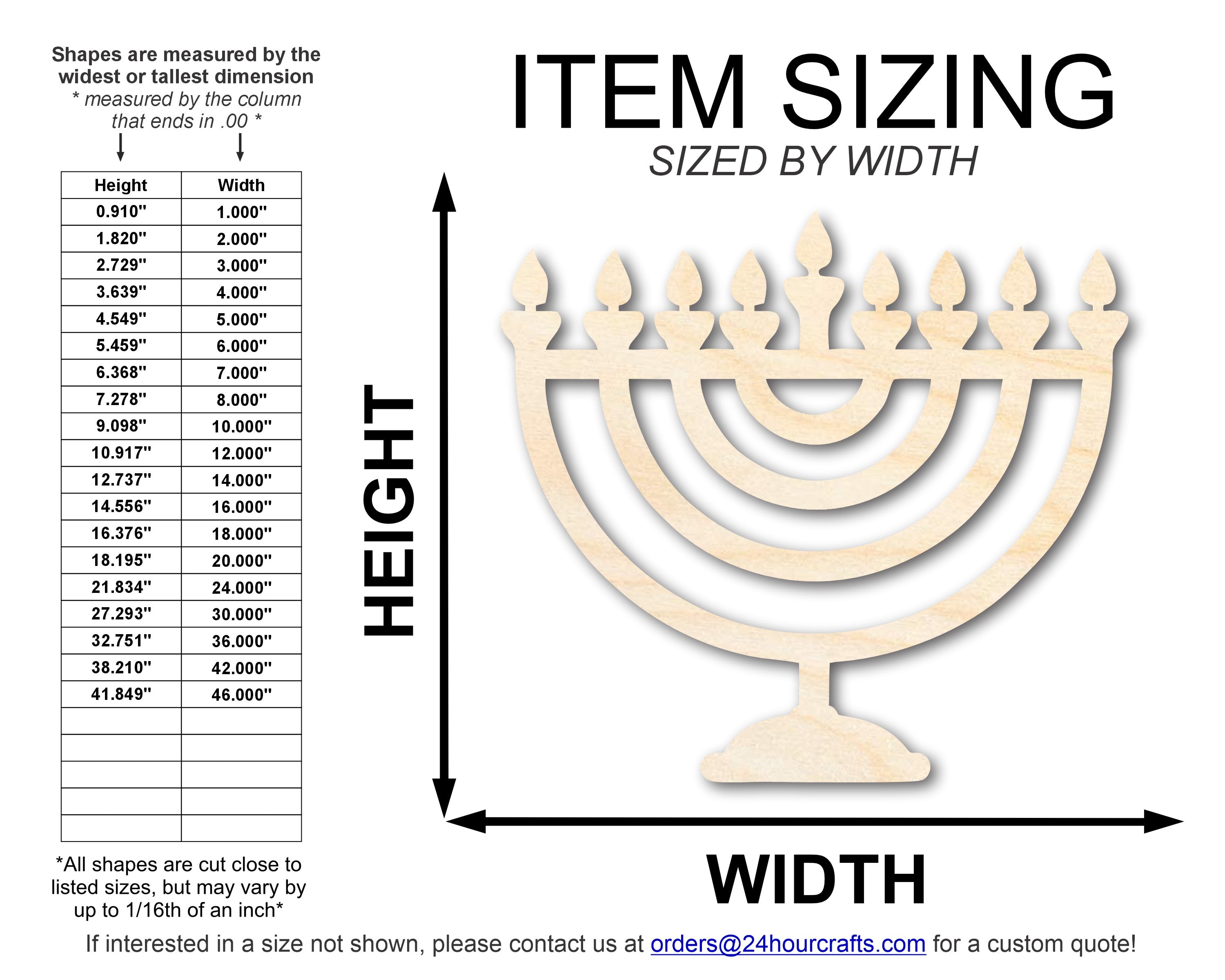 Unfinished Wood Hanukkah Shape | DIY Craft Cutout | up to 46" DIY