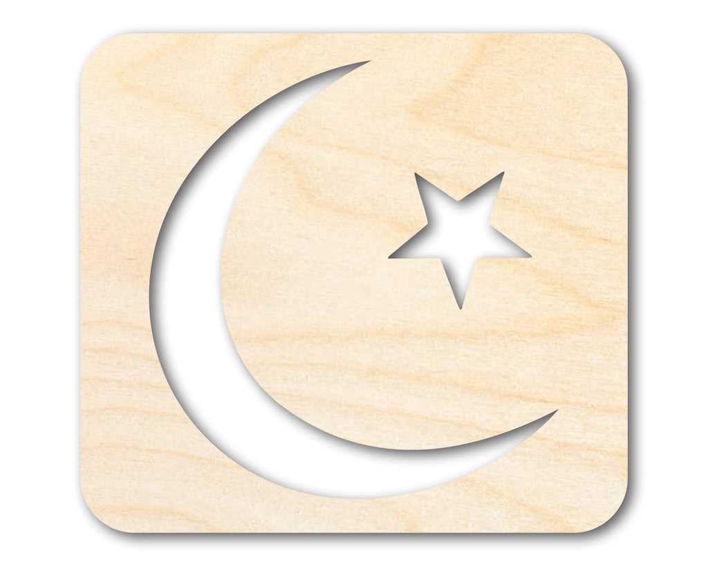 Unfinished Wood Islam Symbol Shape | DIY Craft Cutout | up to 46" DIY
