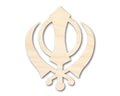 Unfinished Wood Khanda Sikhism Symbol Shape | DIY Craft Cutout | up to 46" DIY