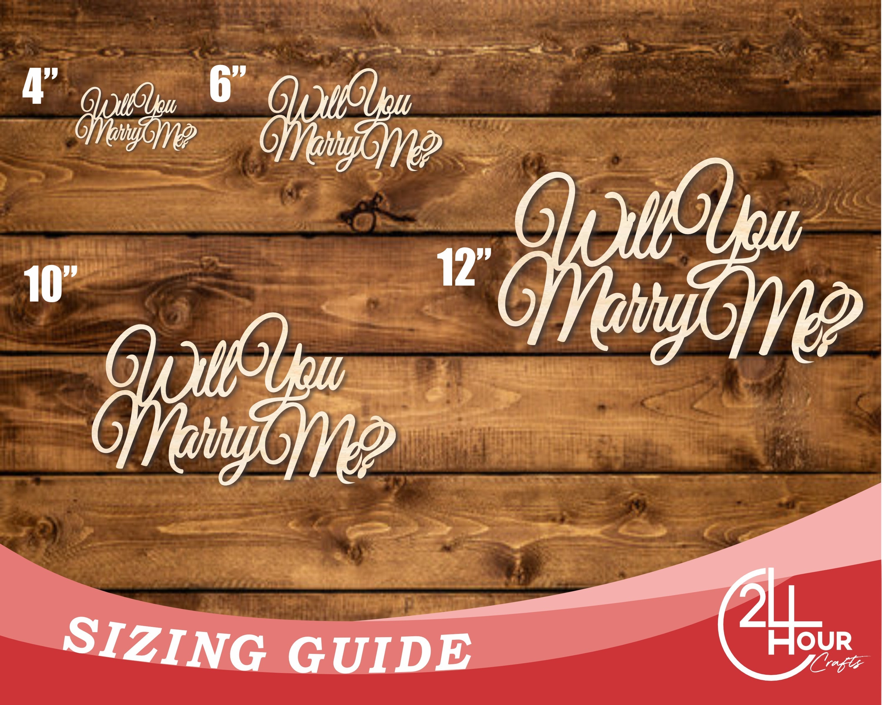 Unfinished Wood Will You Marry Me Sign | DIY Craft Cutout | up to 46" DIY