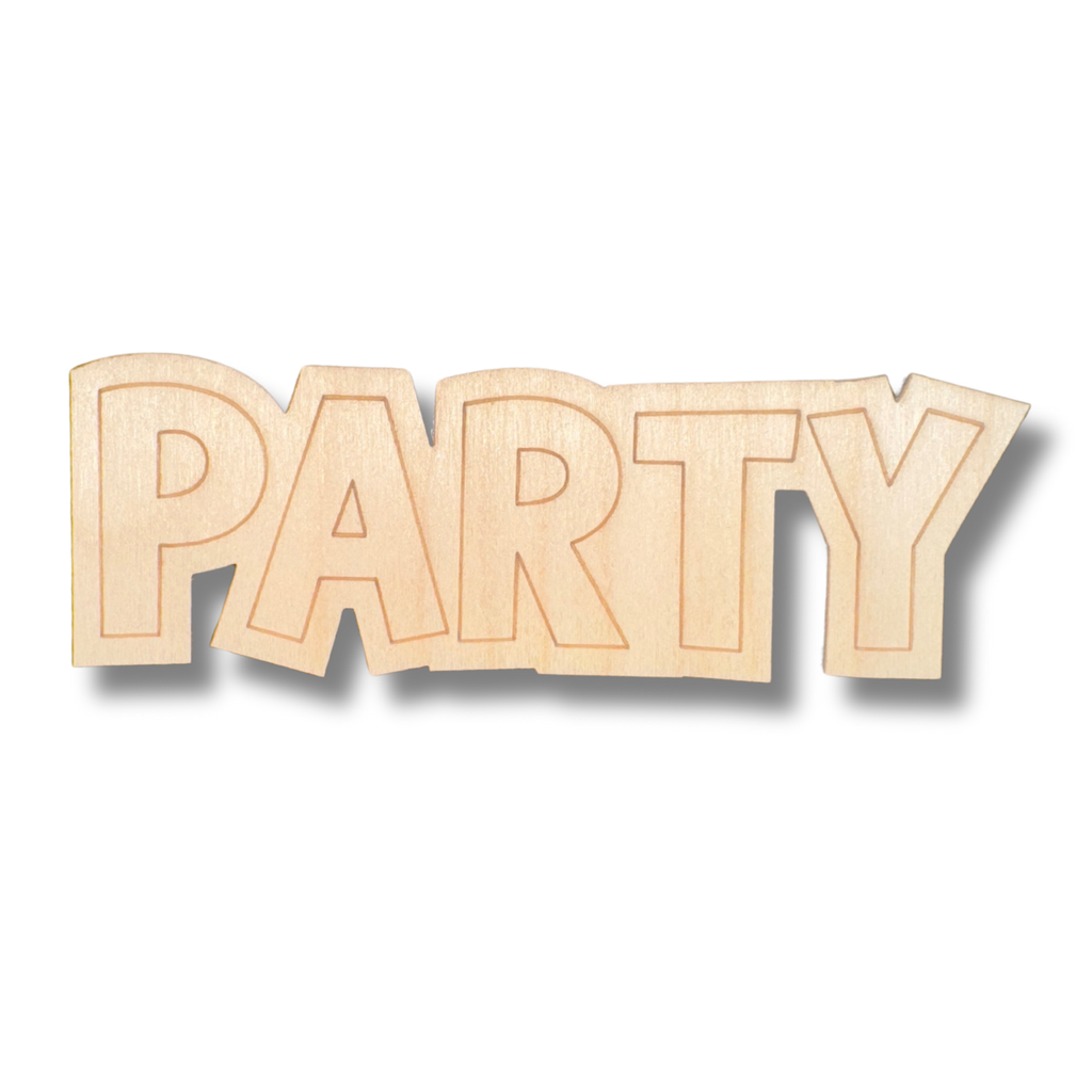 Unfinished Wood Etched Party Shape | Paint By Line Crafts | up to 30" DIY
