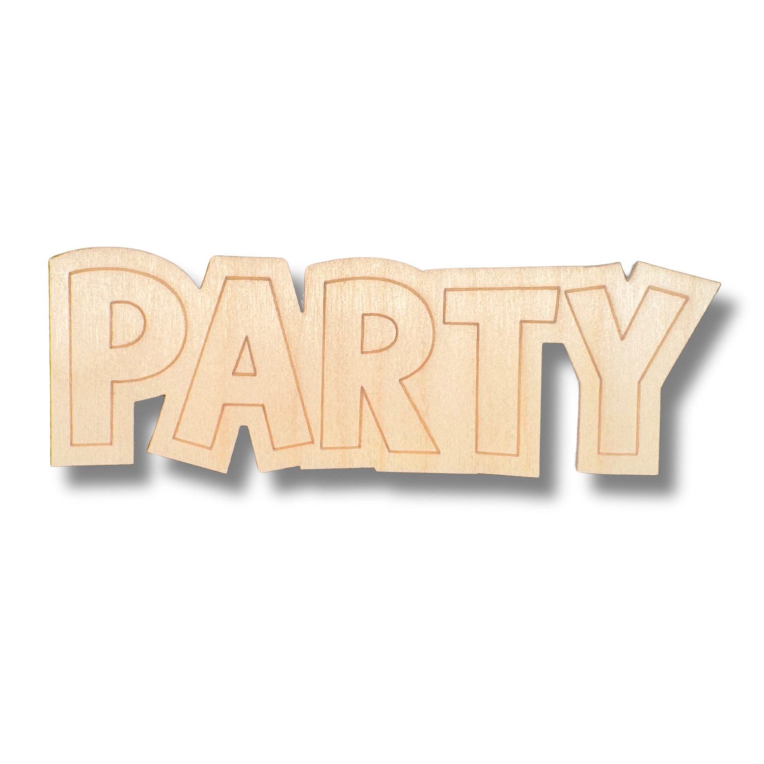 Unfinished Wood Etched Party Shape | Paint By Line Crafts | up to 30" DIY