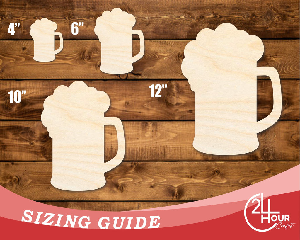 Unfinished Wood Beer Mug Shape | DIY Craft Cutout | up to 46" DIY