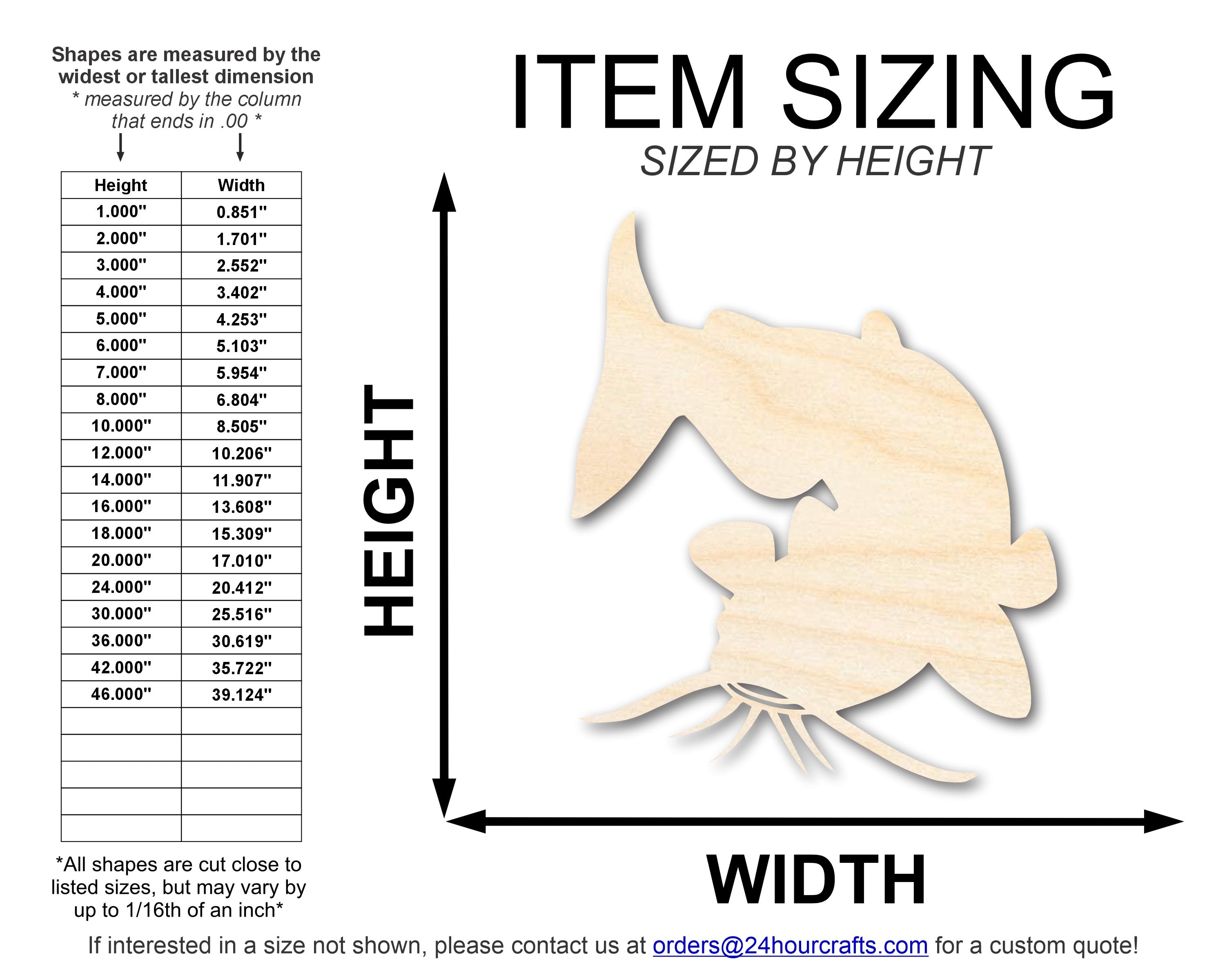Unfinished Wood Catfish Shape | DIY Craft Cutout | up to 46" DIY