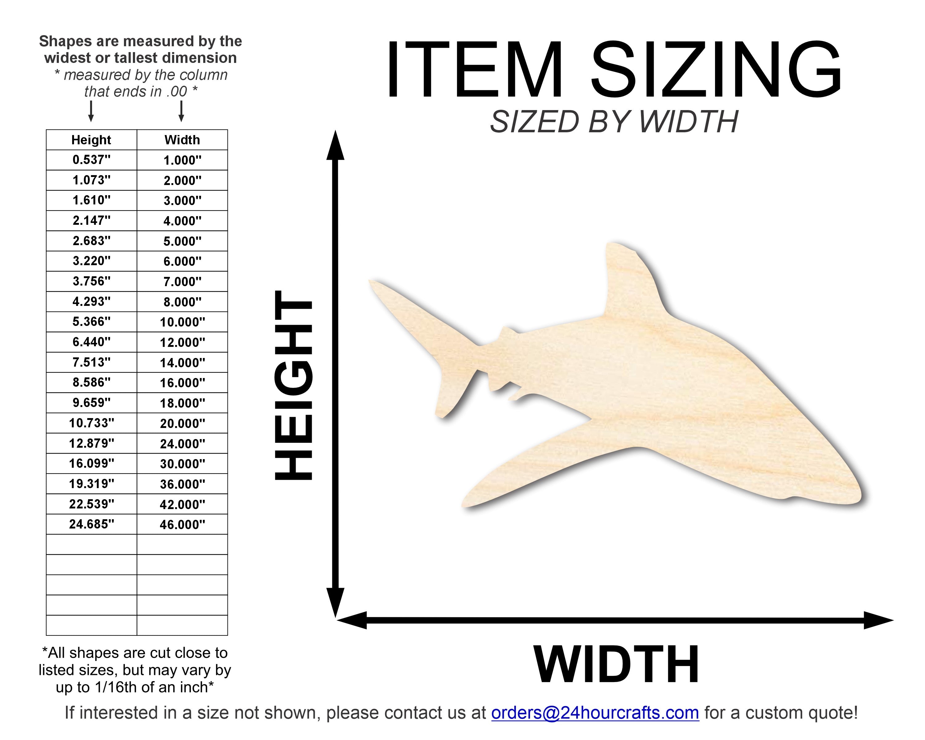 Unfinished Wood Sand Tiger Shark Shape | DIY Craft Cutout | up to 46" DIY