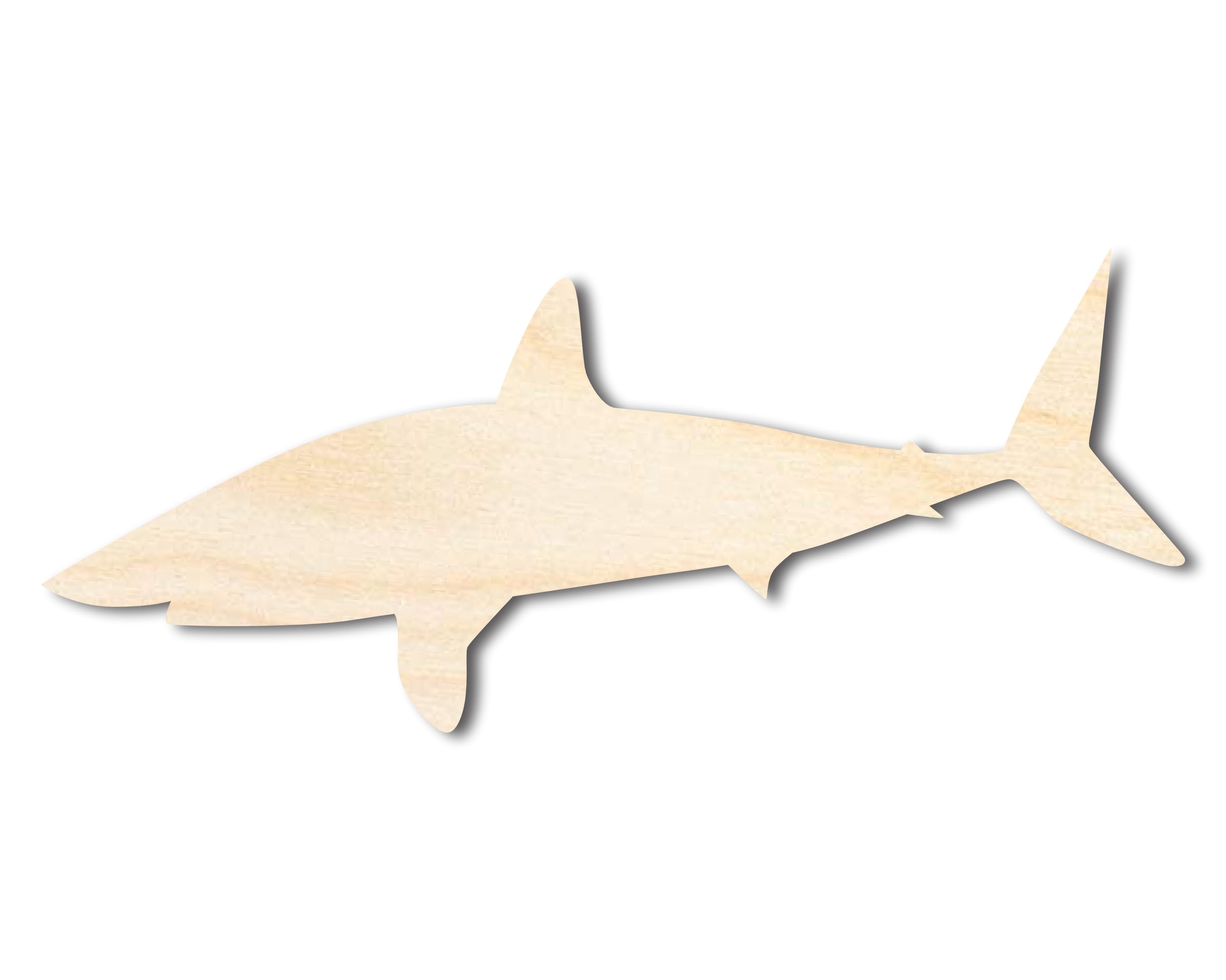 Unfinished Wood Swimming  Sand Tiger Shark Shape | DIY Craft Cutout | up to 46" DIY