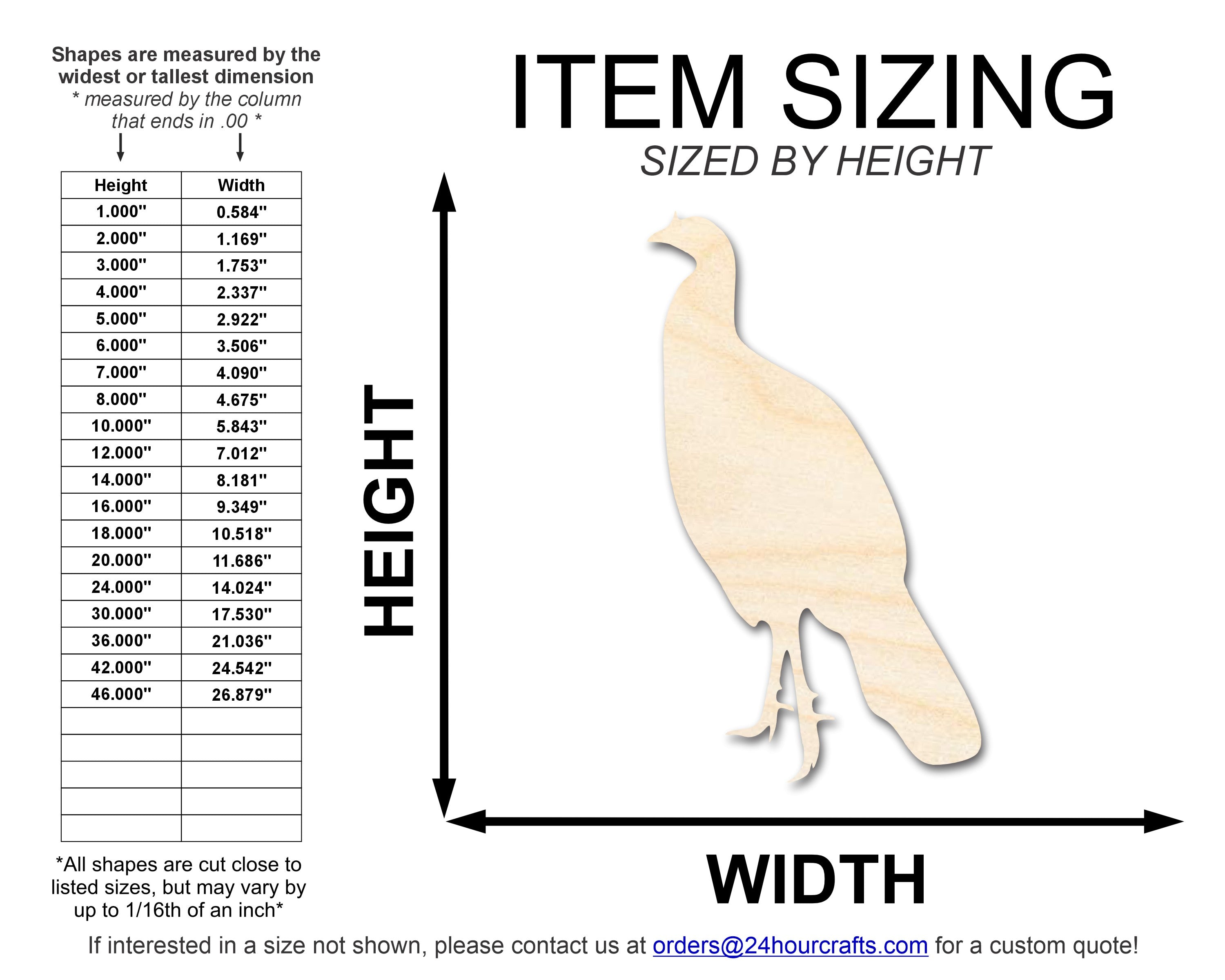 Unfinished Wood Unfluffed Turkey Shape | DIY Craft Cutout | up to 46" DIY