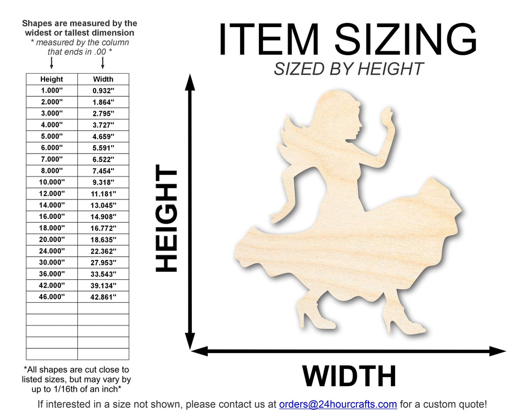 Unfinished Wood Salsa Dancer Shape | DIY Craft Cutout | up to 46" DIY